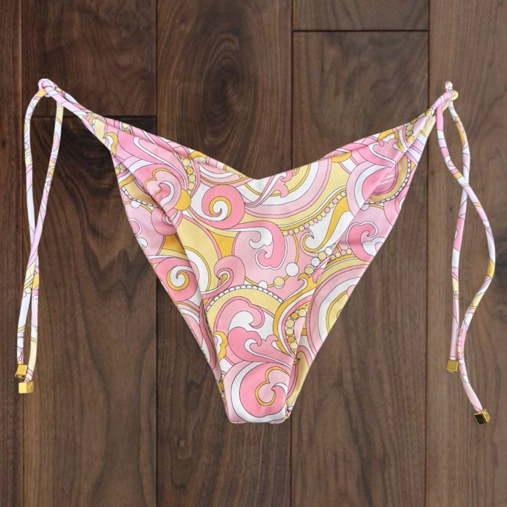 Cin Cin Cirque Print String Bikini Bottoms Revolve XL